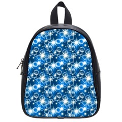 Star Hexagon Blue Deep Blue Light School Bag (small) by Pakrebo