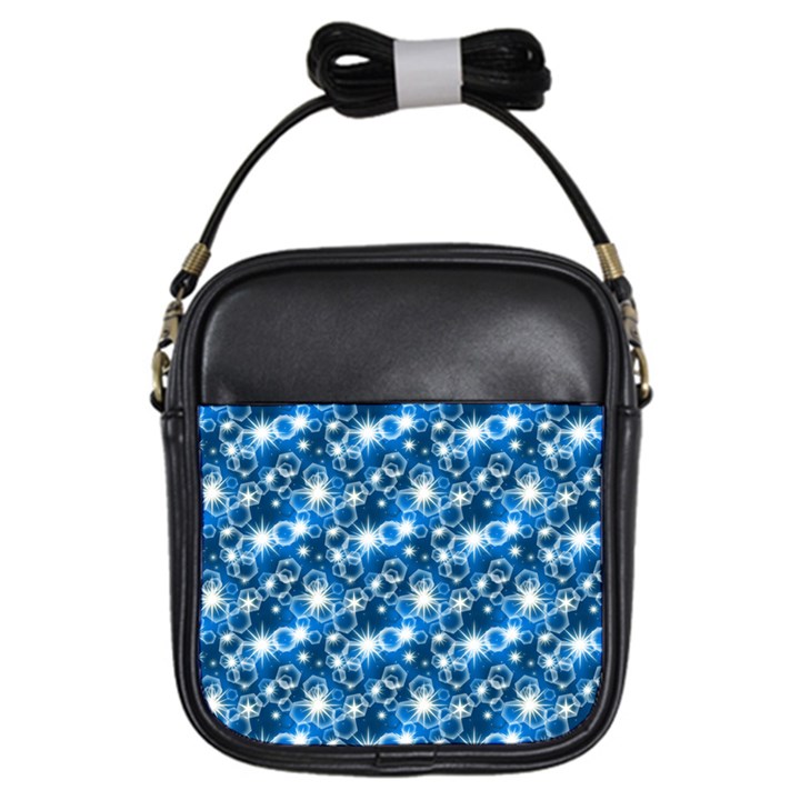 Star Hexagon Blue Deep Blue Light Girls Sling Bag