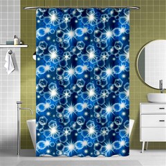 Star Hexagon Blue Deep Blue Light Shower Curtain 48  X 72  (small)  by Pakrebo