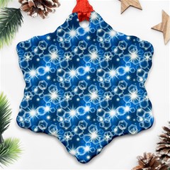 Star Hexagon Blue Deep Blue Light Ornament (snowflake) by Pakrebo