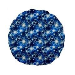 Star Hexagon Blue Deep Blue Light Standard 15  Premium Round Cushions by Pakrebo