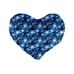 Star Hexagon Blue Deep Blue Light Standard 16  Premium Heart Shape Cushions