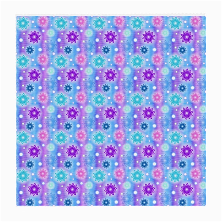 Flowers Light Blue Purple Magenta Medium Glasses Cloth (2-Side)