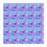 Flowers Light Blue Purple Magenta Medium Glasses Cloth (2-Side) Back