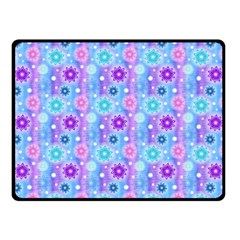 Flowers Light Blue Purple Magenta Fleece Blanket (Small)