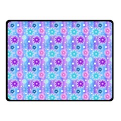 Flowers Light Blue Purple Magenta Double Sided Fleece Blanket (Small) 