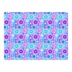 Flowers Light Blue Purple Magenta Double Sided Flano Blanket (Mini)  35 x27  Blanket Front