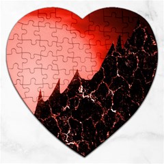 Sci Fi Red Fantasy Futuristic Jigsaw Puzzle (heart)