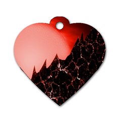 Sci Fi Red Fantasy Futuristic Dog Tag Heart (two Sides) by Pakrebo