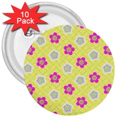 Traditional Patterns Plum 3  Buttons (10 Pack)  by Pakrebo