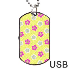 Traditional Patterns Plum Dog Tag Usb Flash (two Sides) by Pakrebo