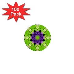 Pattern Abstract Background Art Green 1  Mini Buttons (100 Pack)  by Pakrebo