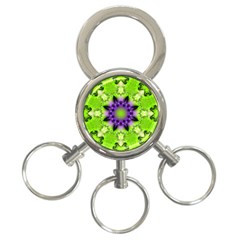 Pattern Abstract Background Art Green 3-ring Key Chains by Pakrebo