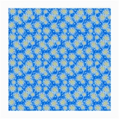 Hydrangea Blue Glitter Round Medium Glasses Cloth (2-side) by Pakrebo