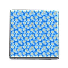 Hydrangea Blue Glitter Round Memory Card Reader (square 5 Slot) by Pakrebo