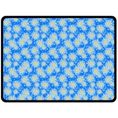 Hydrangea Blue Glitter Round Fleece Blanket (large)  by Pakrebo