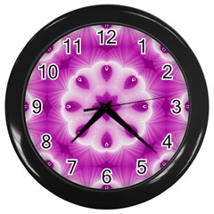 Pattern Abstract Background Art Purple Wall Clock (Black)