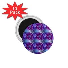 Snow White Blue Purple Tulip 1 75  Magnets (10 Pack)  by Pakrebo