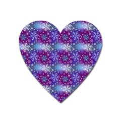 Snow White Blue Purple Tulip Heart Magnet by Pakrebo