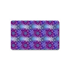 Snow White Blue Purple Tulip Magnet (name Card) by Pakrebo