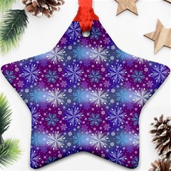 Snow White Blue Purple Tulip Star Ornament (two Sides) by Pakrebo