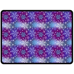 Snow White Blue Purple Tulip Fleece Blanket (large)  by Pakrebo