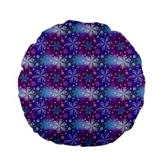 Snow White Blue Purple Tulip Standard 15  Premium Flano Round Cushions