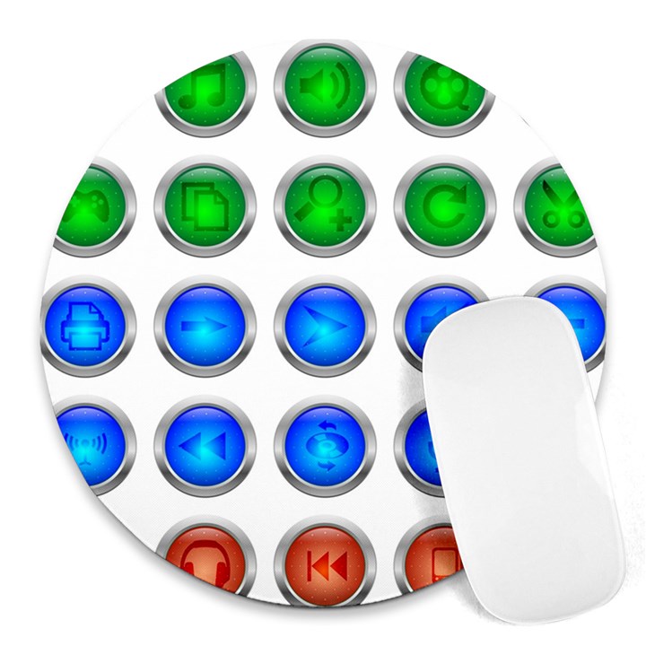 Vector Round Image Color Button Round Mousepads