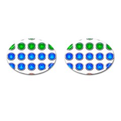 Vector Round Image Color Button Cufflinks (oval)