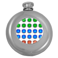 Vector Round Image Color Button Round Hip Flask (5 Oz) by Pakrebo