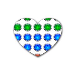 Vector Round Image Color Button Heart Coaster (4 Pack)  by Pakrebo