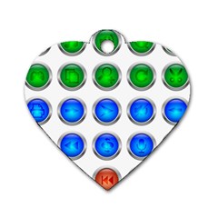 Vector Round Image Color Button Dog Tag Heart (one Side) by Pakrebo