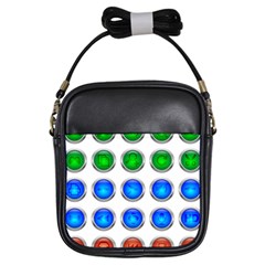 Vector Round Image Color Button Girls Sling Bag by Pakrebo