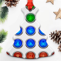 Vector Round Image Color Button Christmas Tree Ornament (two Sides) by Pakrebo