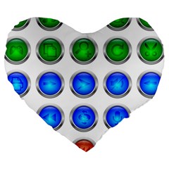 Vector Round Image Color Button Large 19  Premium Heart Shape Cushions by Pakrebo