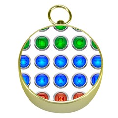 Vector Round Image Color Button Gold Compasses by Pakrebo