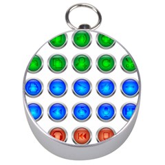 Vector Round Image Color Button Silver Compasses by Pakrebo