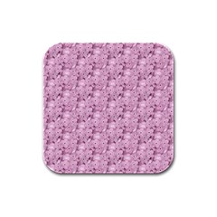 Texture Flower Background Pink Rubber Square Coaster (4 Pack)  by Pakrebo