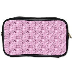 Texture Flower Background Pink Toiletries Bag (two Sides) by Pakrebo