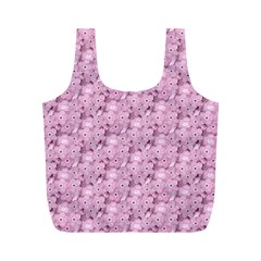 Texture Flower Background Pink Full Print Recycle Bag (m)