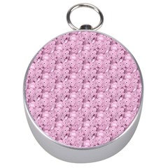 Texture Flower Background Pink Silver Compasses