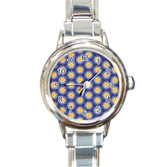 Graphic Pattern Seamless Round Italian Charm Watch by Pakrebo