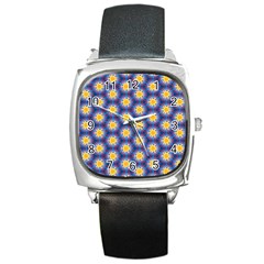 Graphic Pattern Seamless Square Metal Watch by Pakrebo