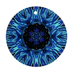 Background Blue Flower Ornament (round) by Pakrebo