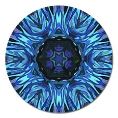 Background Blue Flower Magnet 5  (round) by Pakrebo