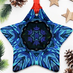 Background Blue Flower Star Ornament (two Sides) by Pakrebo