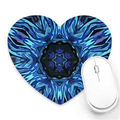 Background Blue Flower Heart Mousepads by Pakrebo