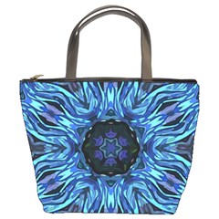 Background Blue Flower Bucket Bag by Pakrebo