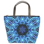 Background Blue Flower Bucket Bag Front