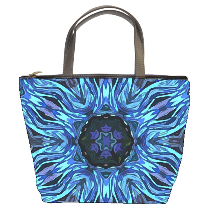 Background Blue Flower Bucket Bag